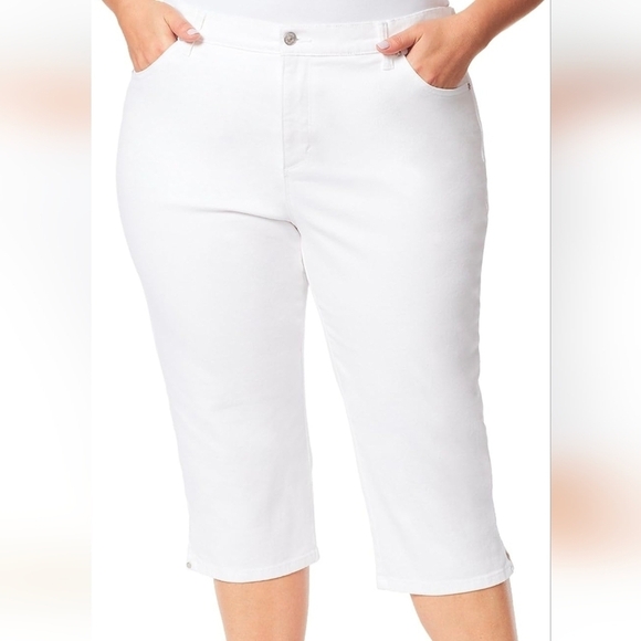 Glorious Vanderbilt Amanda White Stretchy Capris Sz 16W Great condition - Picture 1 of 15